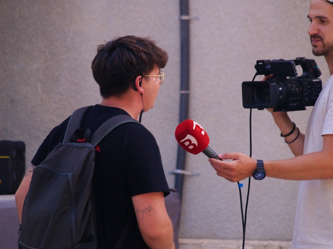 Journalism workshop with students learning broadcast production